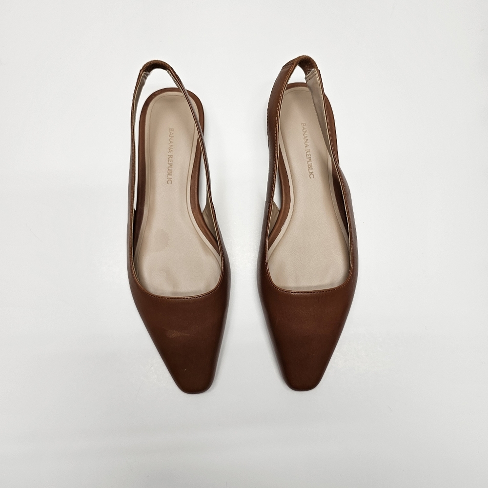 Banana Republic Size 6M Brown Pointed Toe Slingback Flats